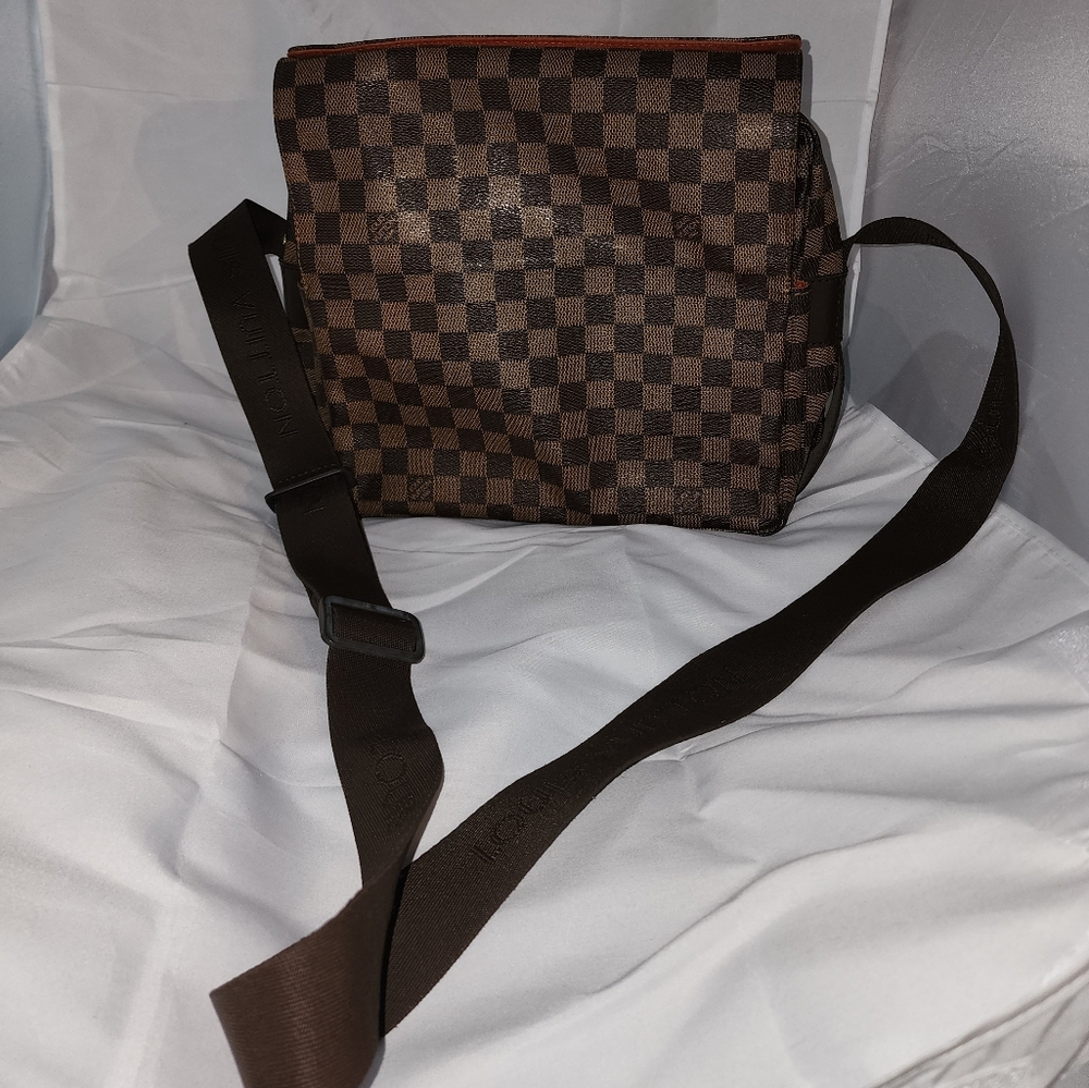 Authentic Louis Vuitton Damier Ebene Naviglio Crossbody Messanger Bag